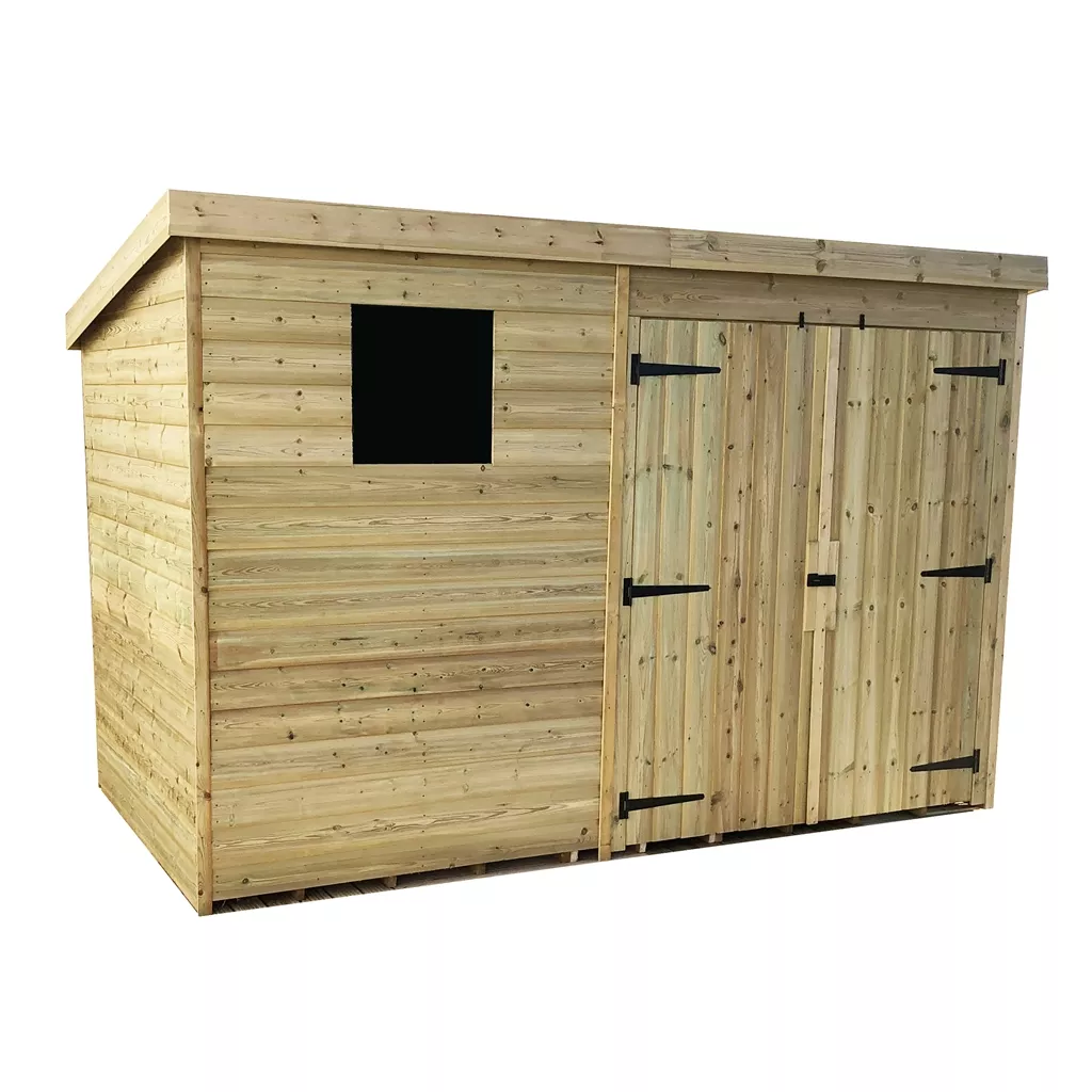 10 x 5 Pressure Treated T&G Pent Shed With 1 Windows, Double Door product image