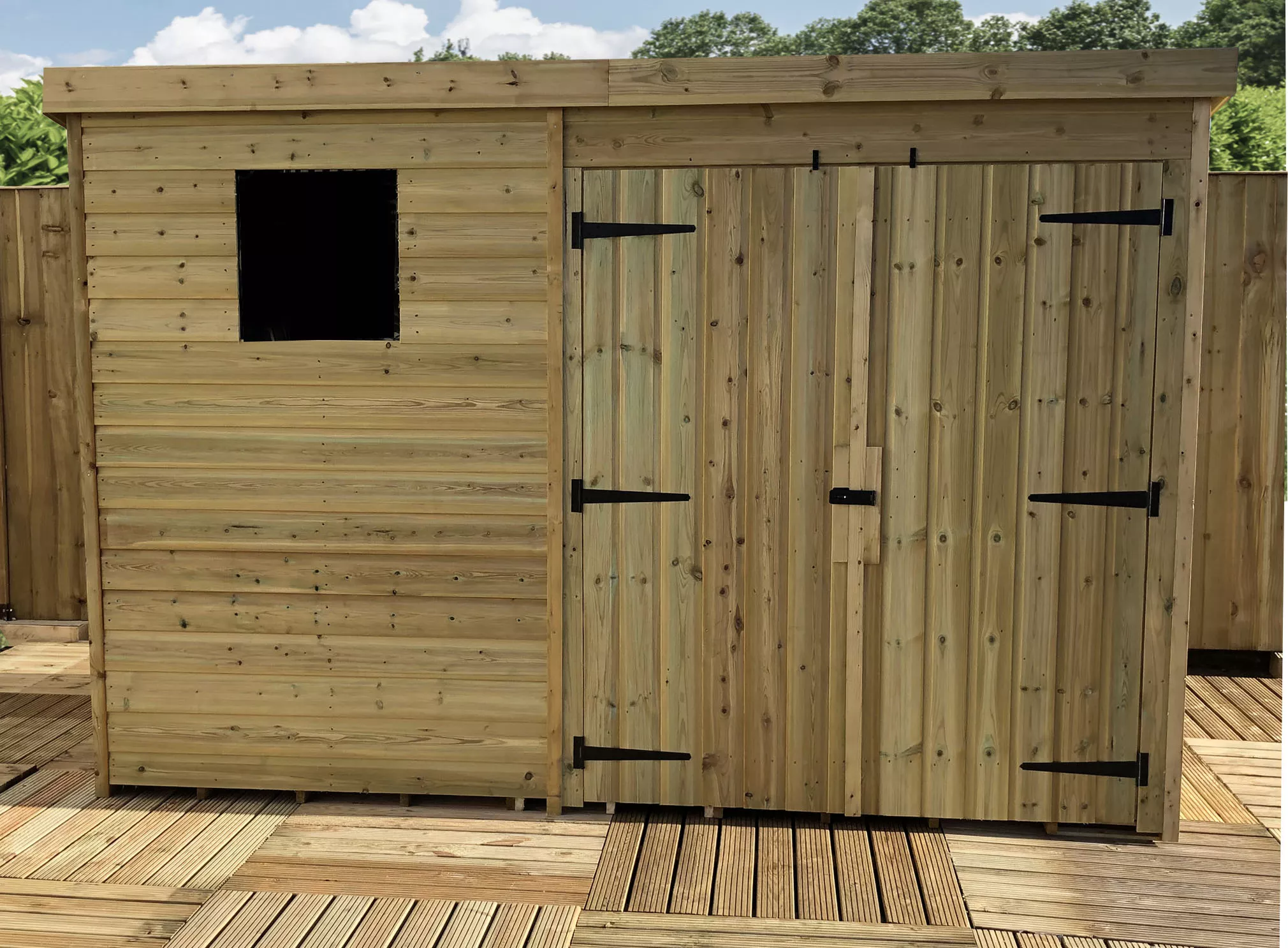 10 x 8 Pressure Treated T&G Pent Shed With 1 Windows, Double Door product image