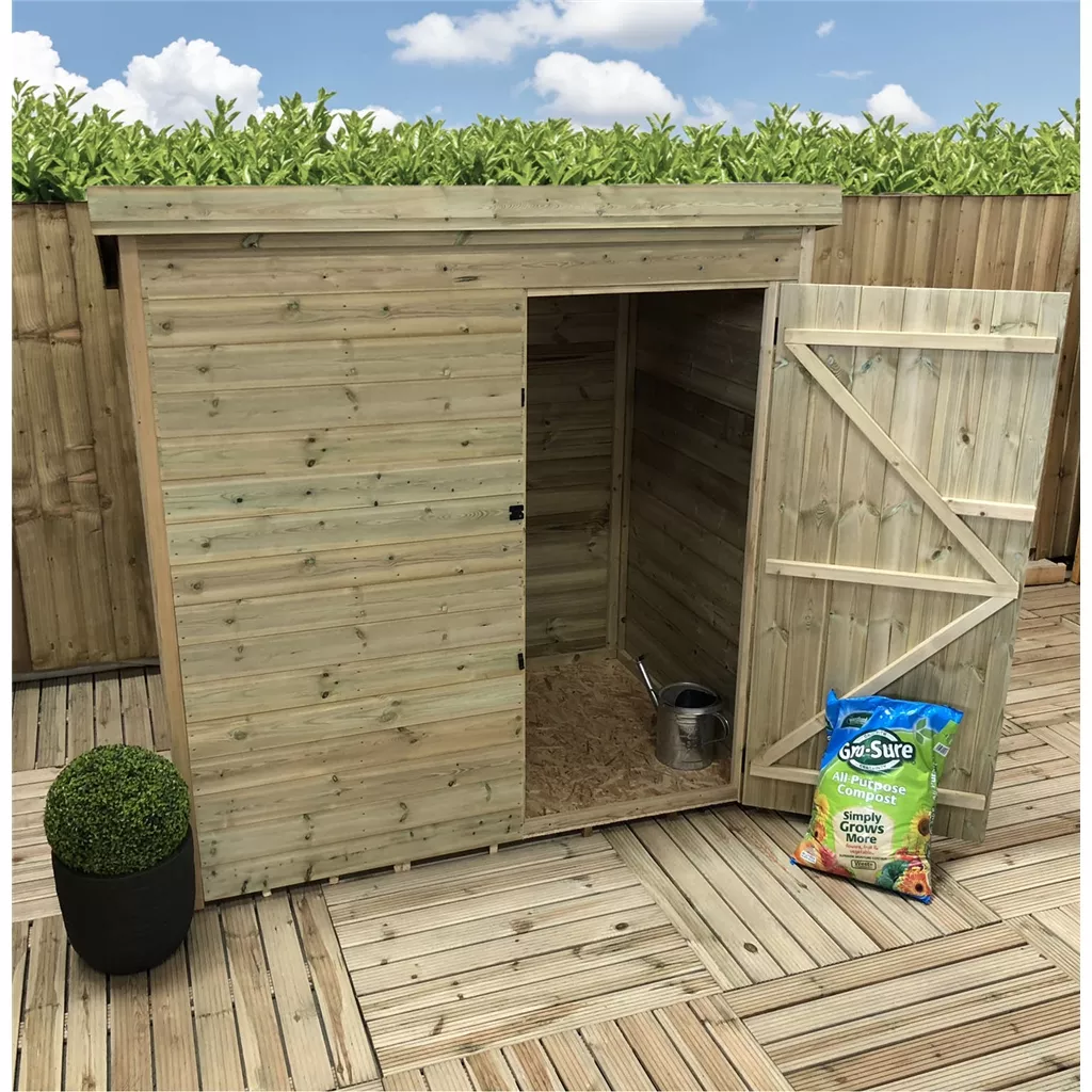 4 x 3 Windowless Pressure Treated T&G Pent Shed With Single Door product image