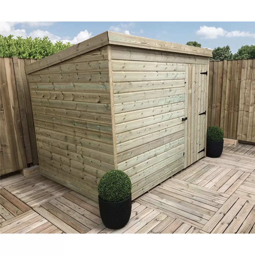 8 x 8 Windowless Pressure Treated T&G Pent Shed With Single Door product image