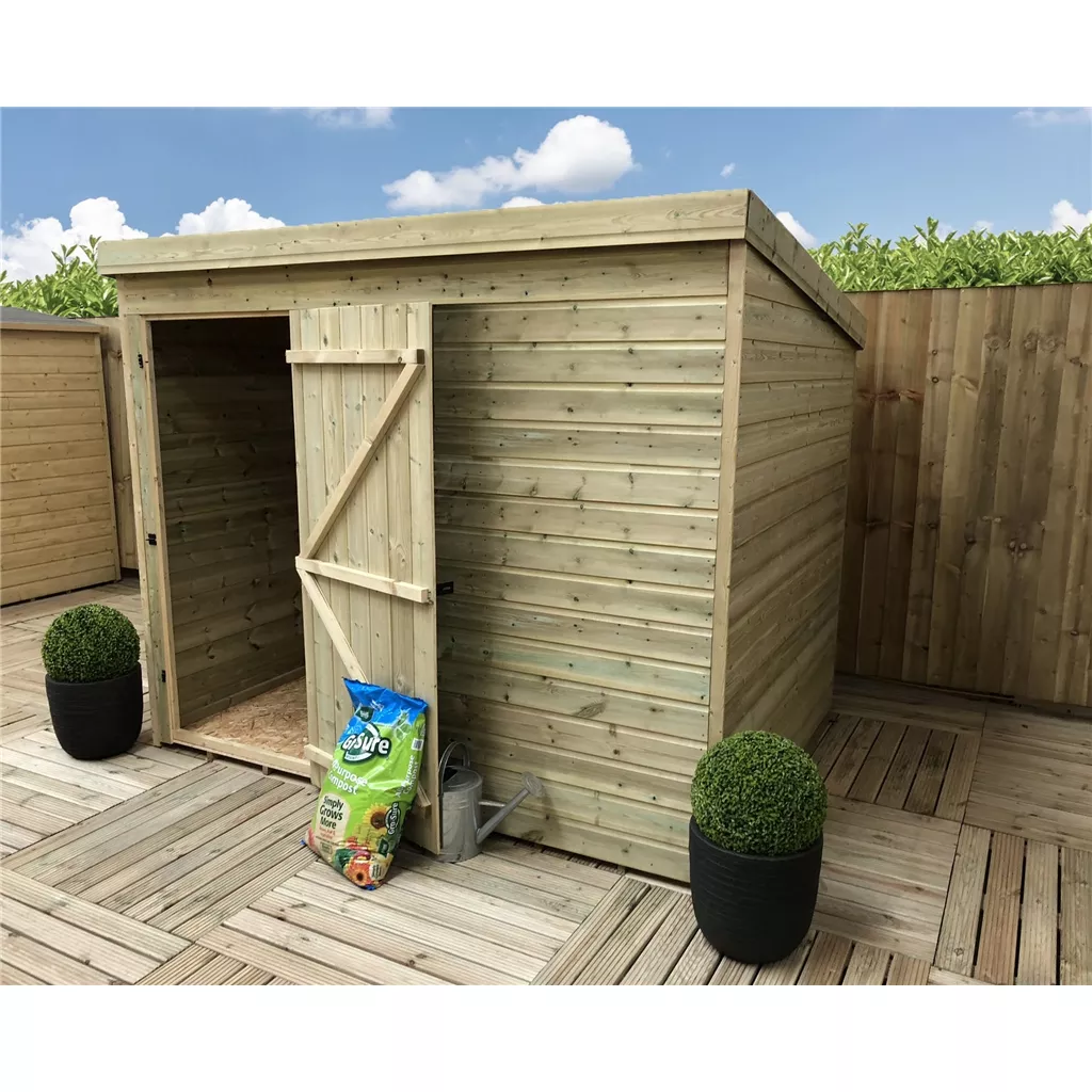 8 x 8 Windowless Pressure Treated T&G Pent Shed With Single Door product image