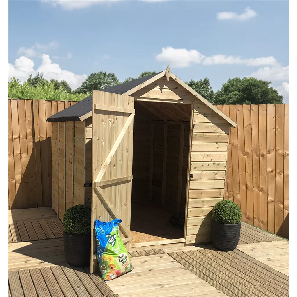 11 x 6 Windowless Pressure Treated T&G Single Door Apex Shed (low Eaves) product image