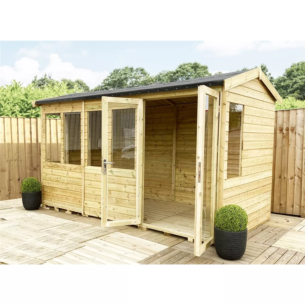 7 x 8 Reverse Pressure Treated Apex Summerhouse – High Eaves product image