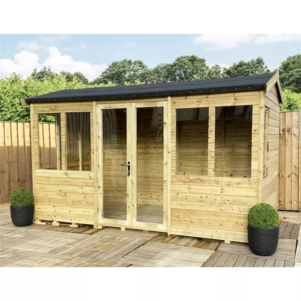 12 x 8 Fully Insulated Reverse Summerhouse – Long Windows product image