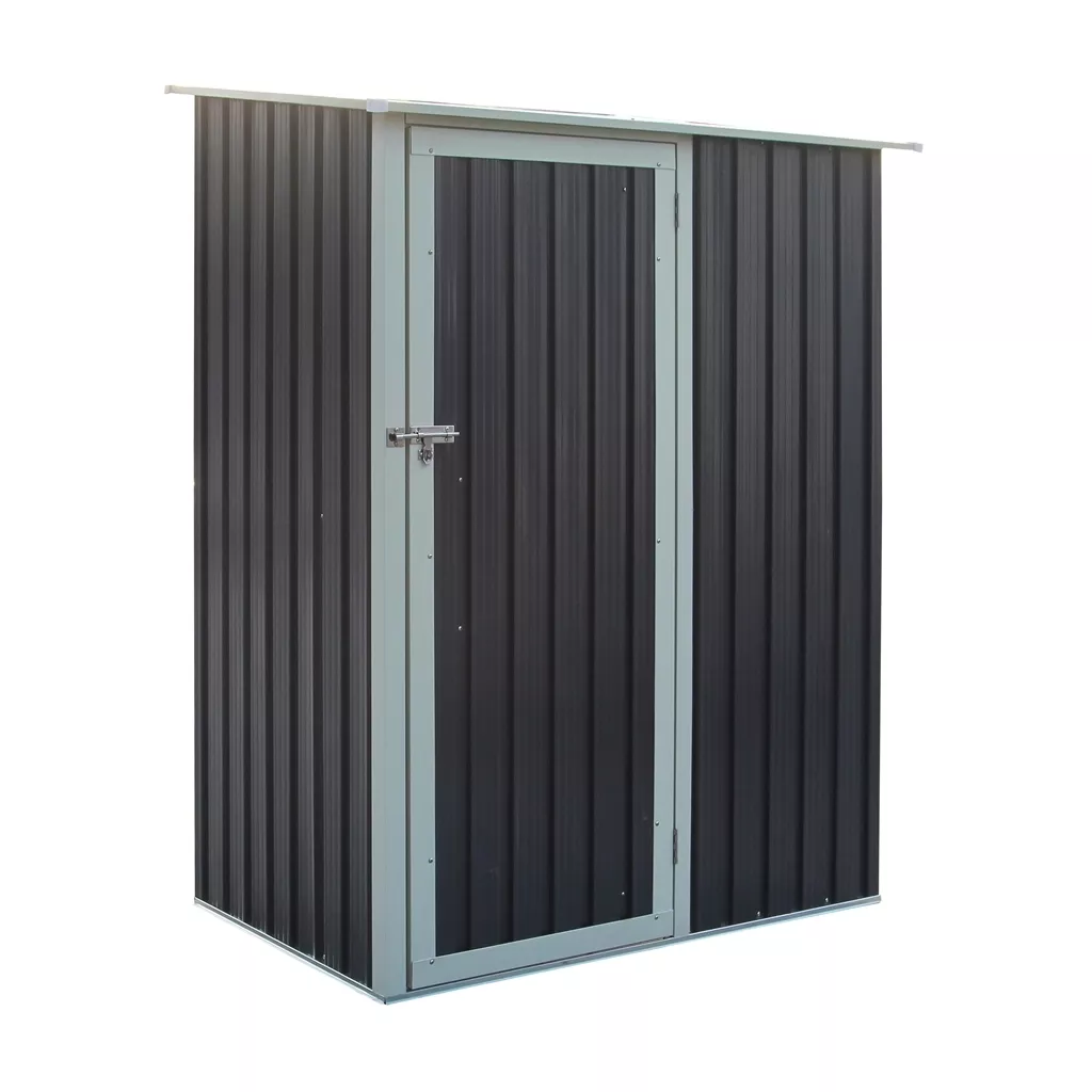 5 x 3 Single Door Metal Pent Shed – Dark Grey product image