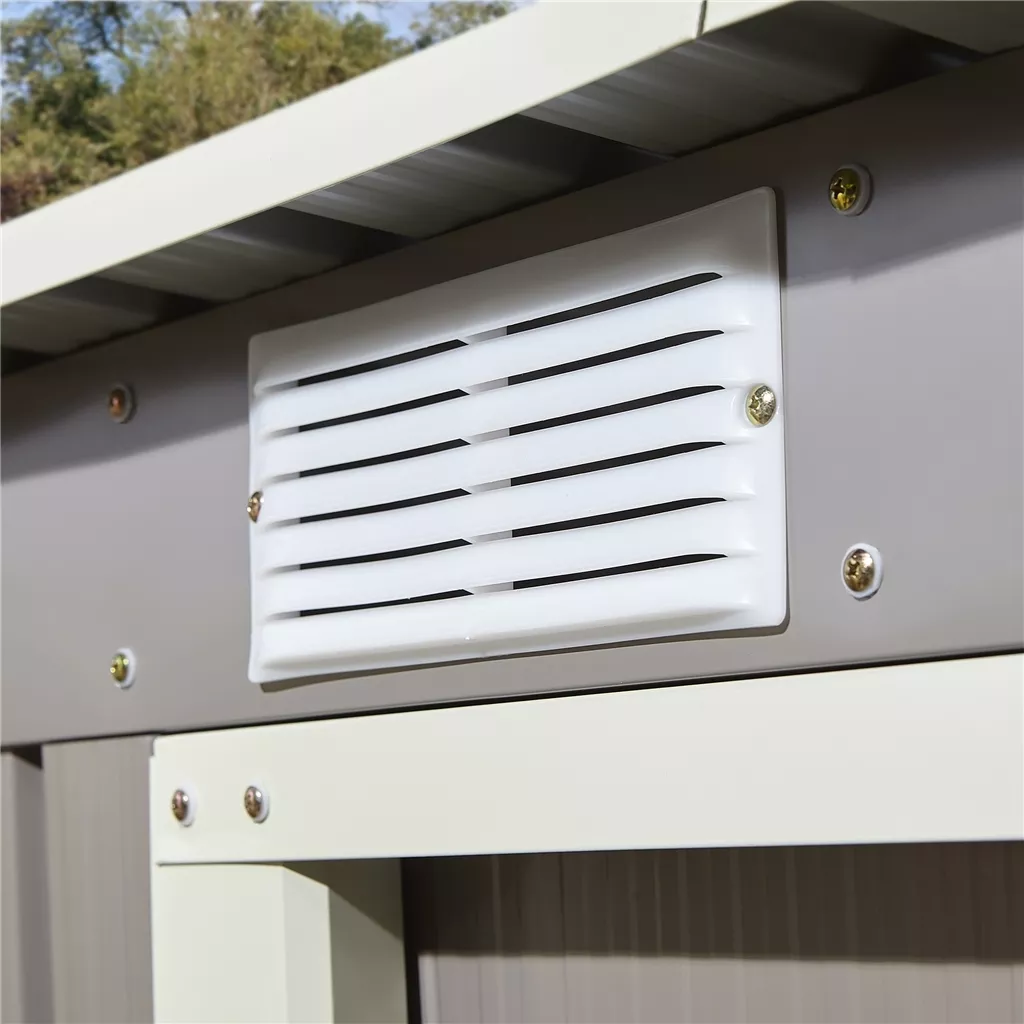 8 x 4 Double Door Metal Pent Shed – Light Grey product image