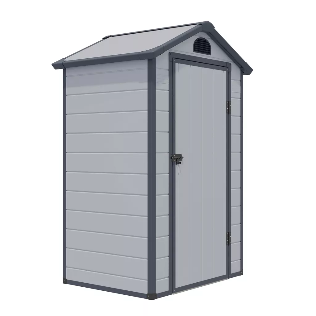4 x 3 Single Door Apex Plastic Shed - Light Grey product image