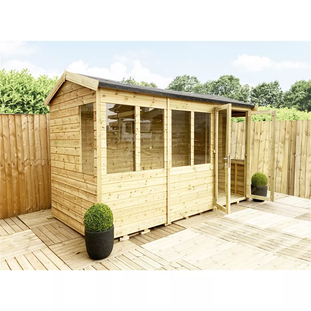 7 x 19 Reverse Pressure Treated Apex Summerhouse – High Eaves product image