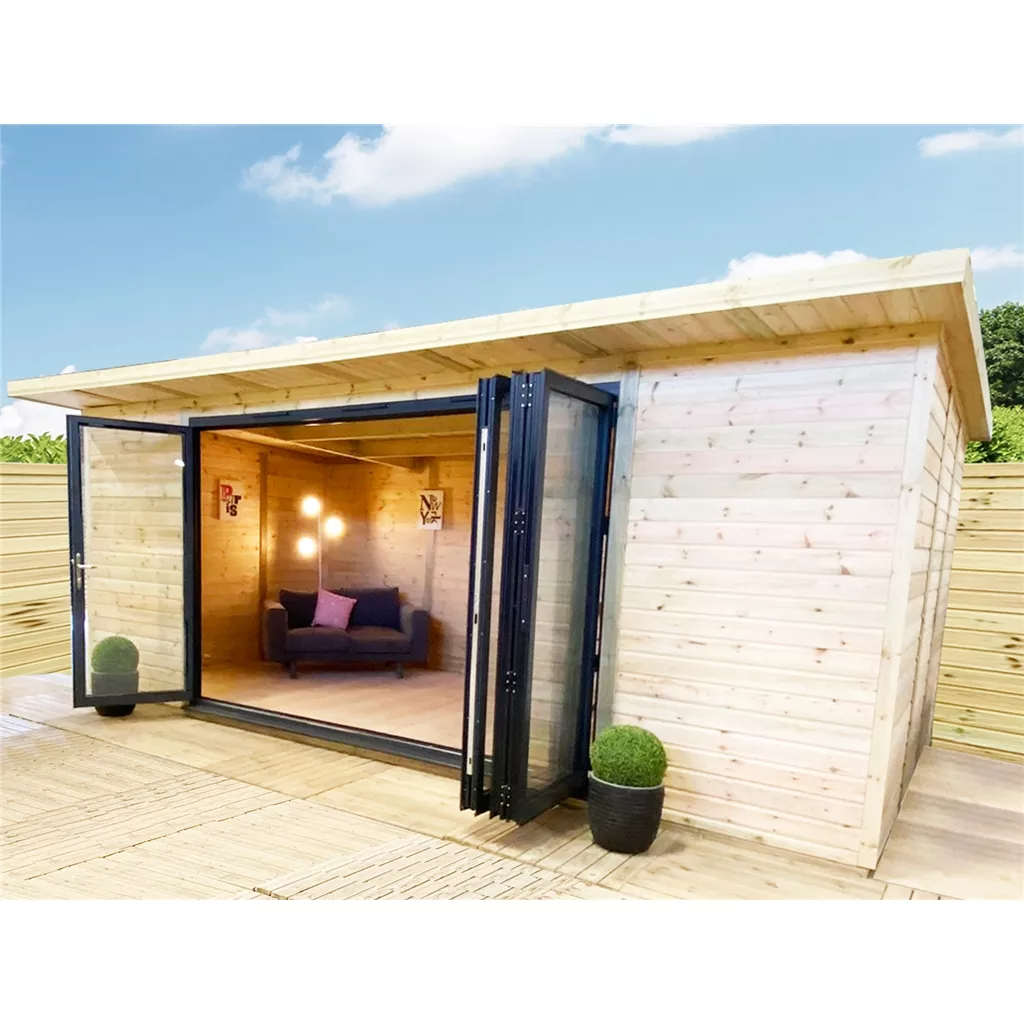 16 x 22 DELUXE PLUS Insulated Garden Office – Aluminium BiFold Doors product image