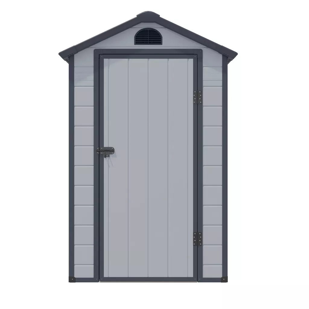 4 x 3 Single Door Apex Plastic Shed - Light Grey