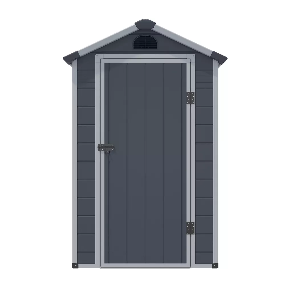4 x 3 Single Door Apex Plastic Shed - Dark Grey