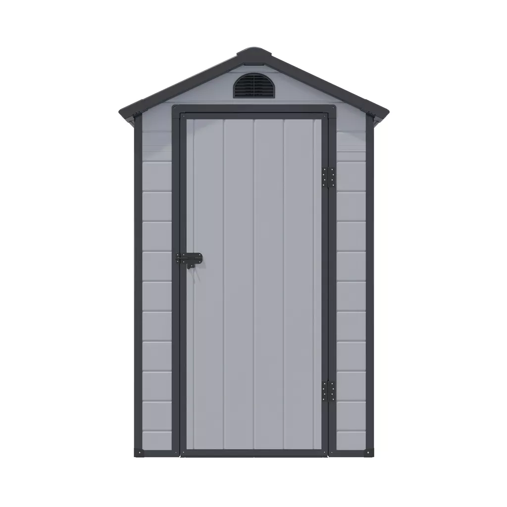 4 x 6 Single Door Apex Plastic Shed - Light Grey