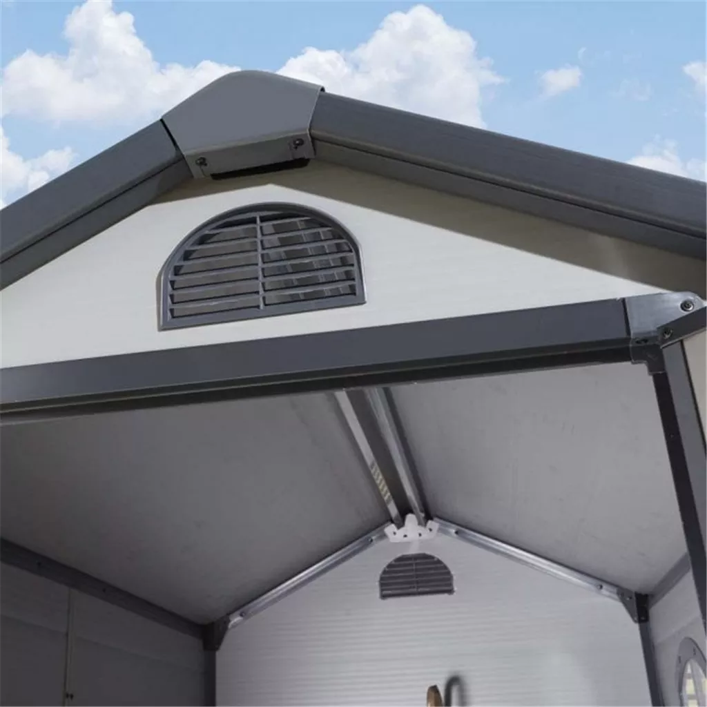 4ft x 3ft Deluxe Stratton Plastic Shed Single Door Apex Shed With Assembly & Foundation Kit - Light Grey product image