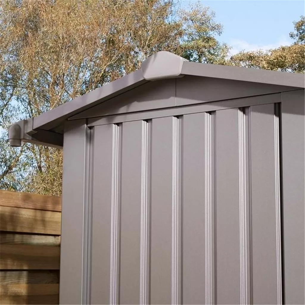 8 x 4 Deluxe Ashford Metal Apex Shed – Double Door and Foundation Kit product image