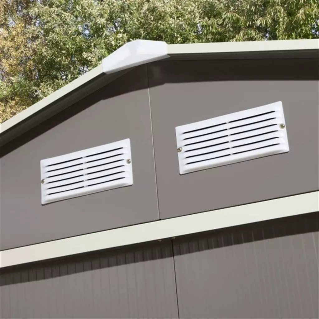 8 x 6 Deluxe Ironwood Metal Apex Shed – Double Door, Assembly & Foundation Kit – Light Grey product image