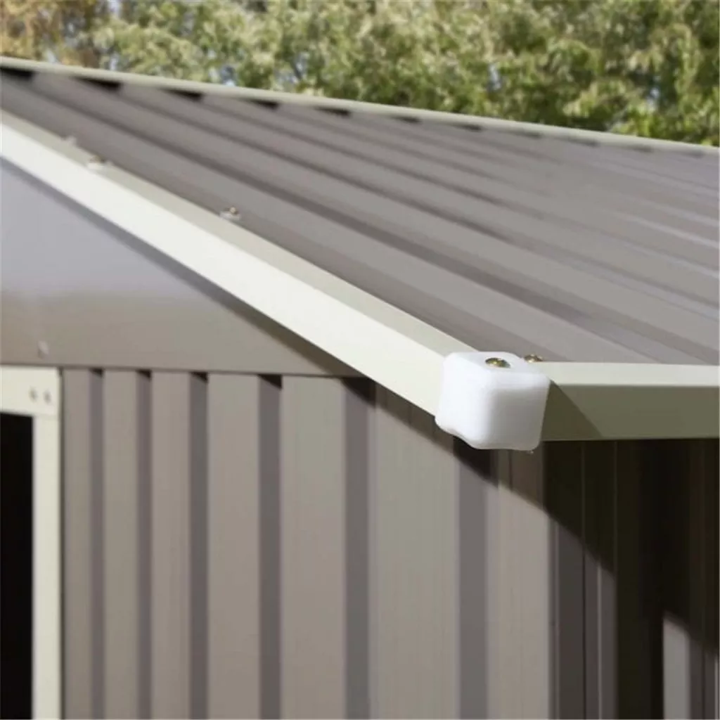 10 x 8 Deluxe Ironwood Metal Apex Shed – Double Door & Foundation Kit – Light Grey product image