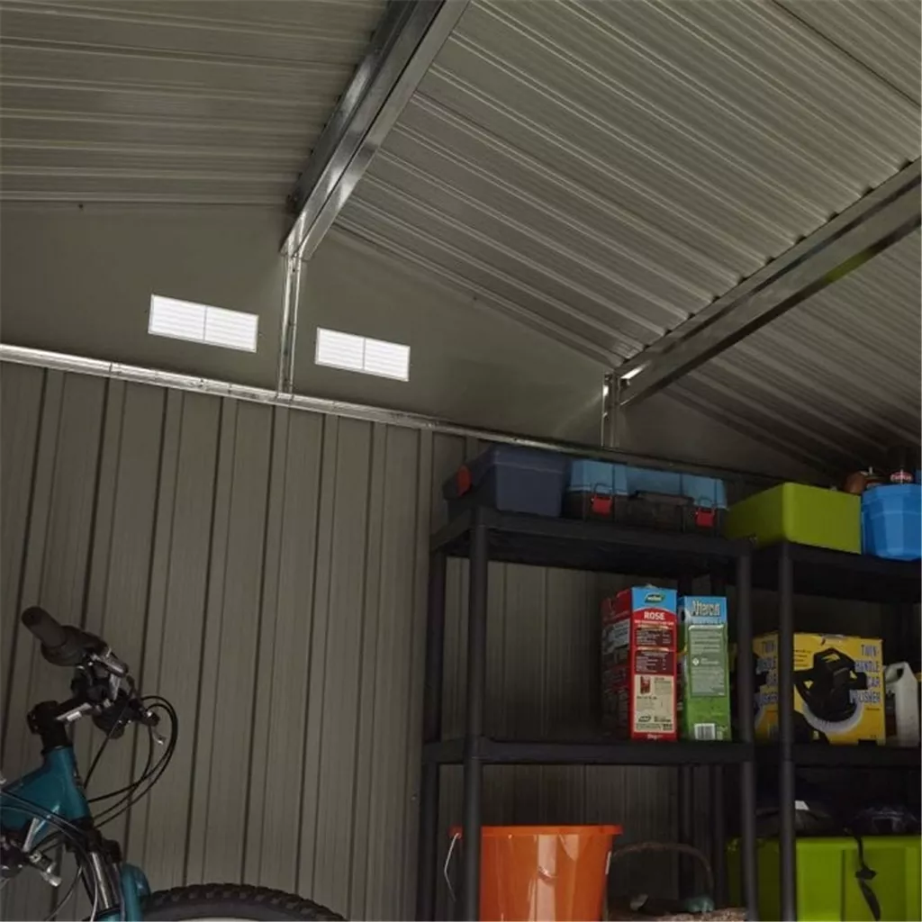 10 x 8 Deluxe Ironwood Metal Apex Shed – Double Door, Assembly – Light Grey product image