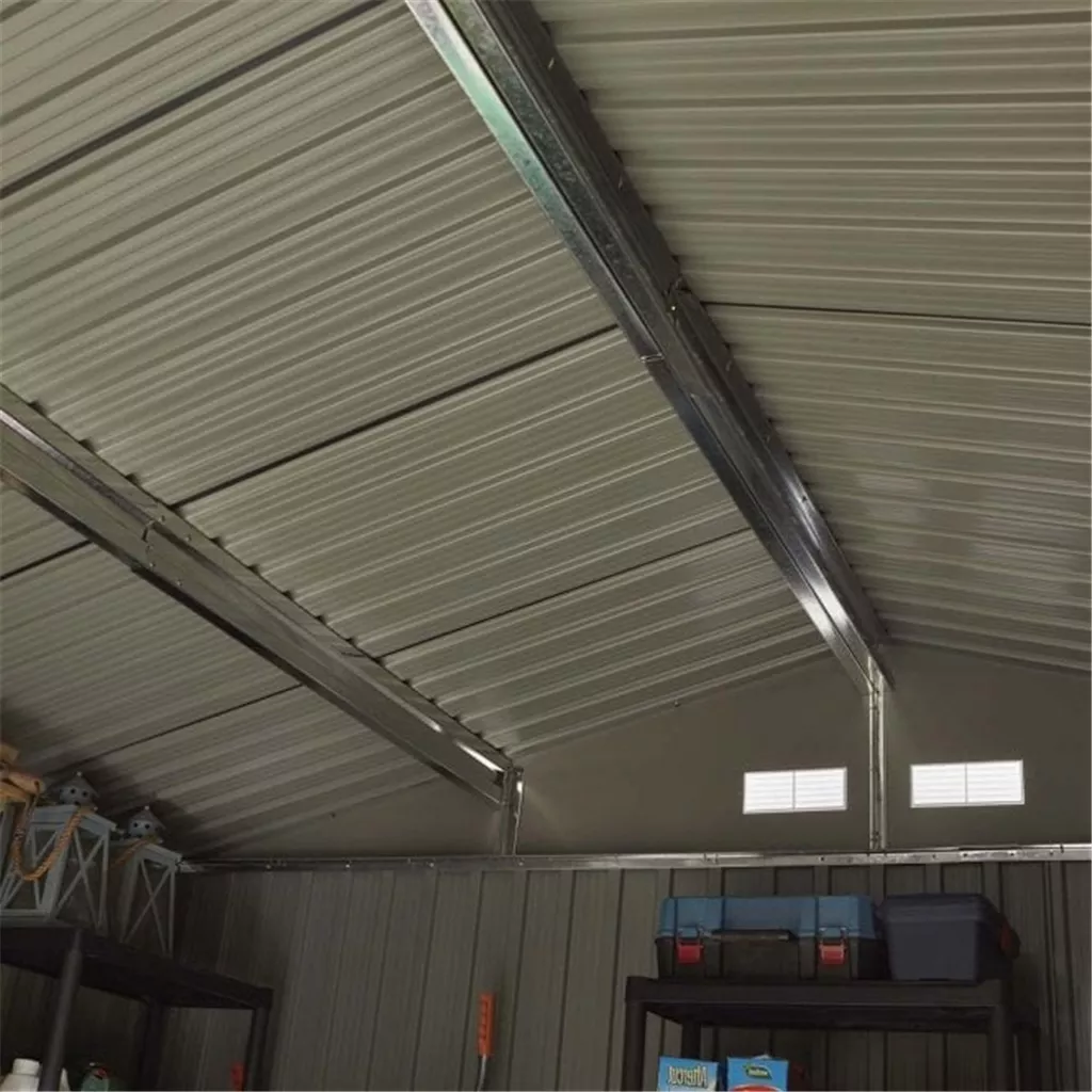 10 x 8 Deluxe Ironwood Metal Apex Shed – Double Door & Foundation Kit – Dark Grey product image
