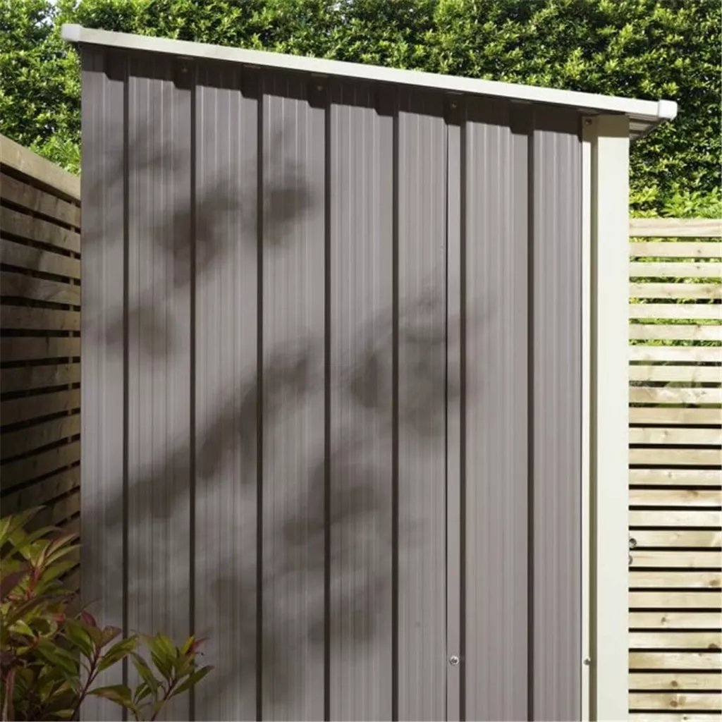 5 x 3 Deluxe Ironwood Metal Pent Shed – Single Door, Assembly & Foundation Kit – Light Grey product image