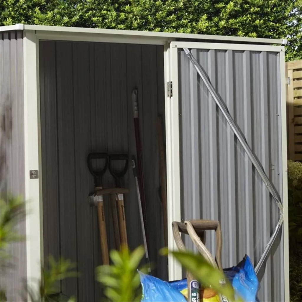 5 x 3 Deluxe Ironwood Metal Pent Shed – Single Door, Assembly & Foundation Kit – Dark Grey product image