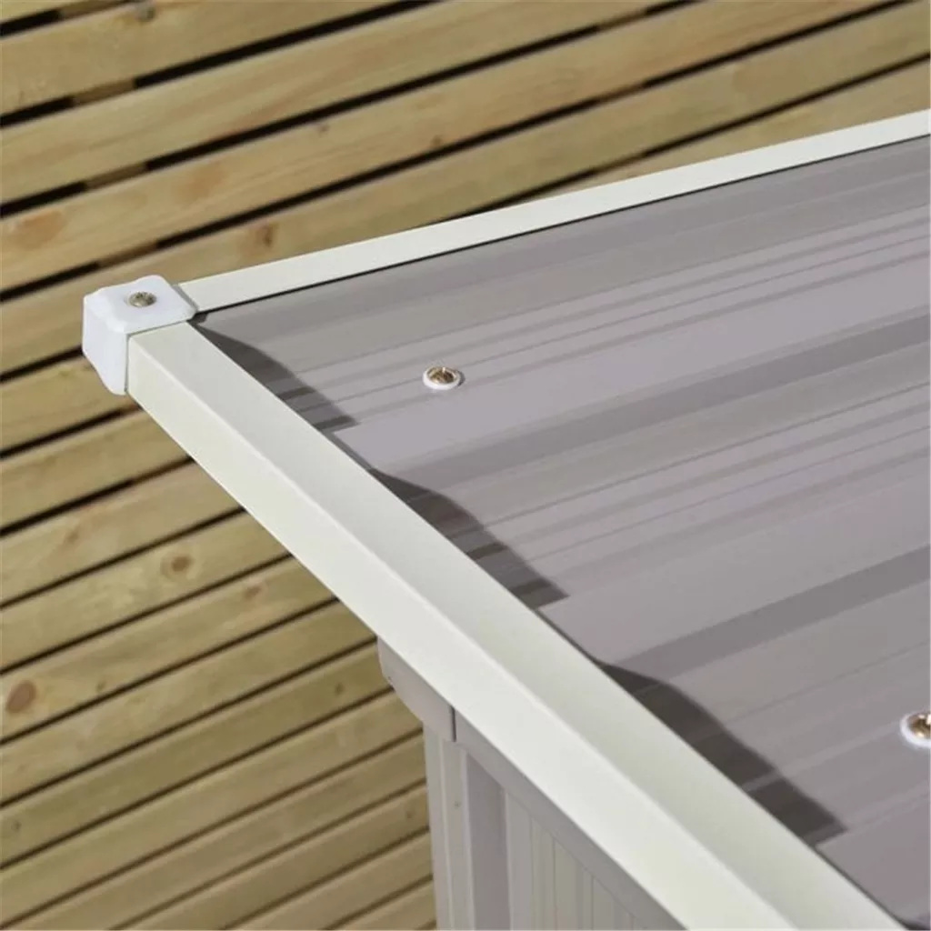 8 x 4 Deluxe Ironwood Metal Pent Shed – Single Door, Assembly – Light Grey product image