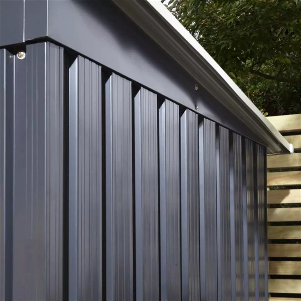 8 x 4 Deluxe Ironwood Metal Pent Shed – Single Door, Assembly & Foundation Kit – Dark Grey product image