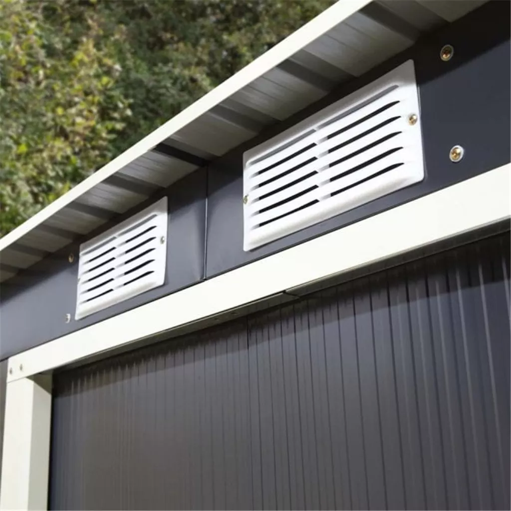 8 x 4 Deluxe Ironwood Metal Pent Shed – Single Door, Assembly & Foundation Kit – Dark Grey product image