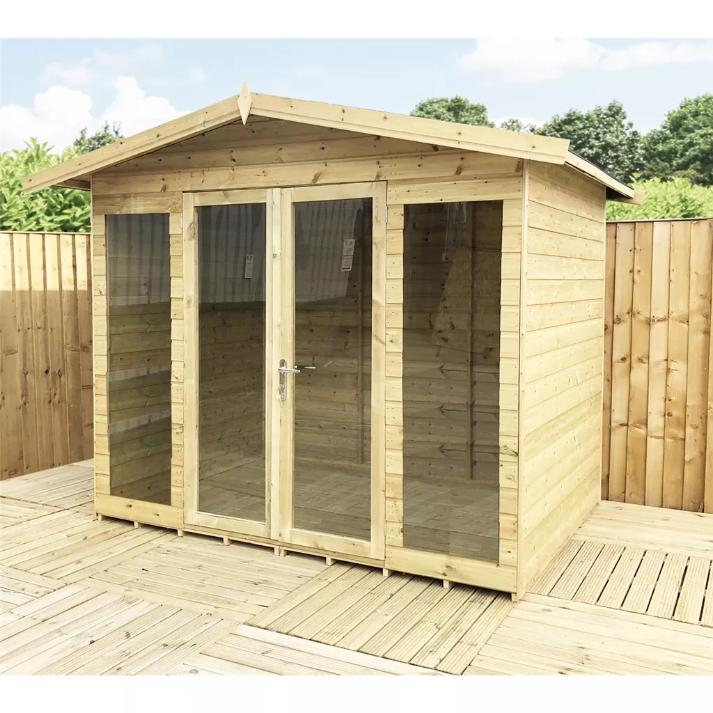 15 x 20 Pressure Treated Apex Summerhouse – Long Windows