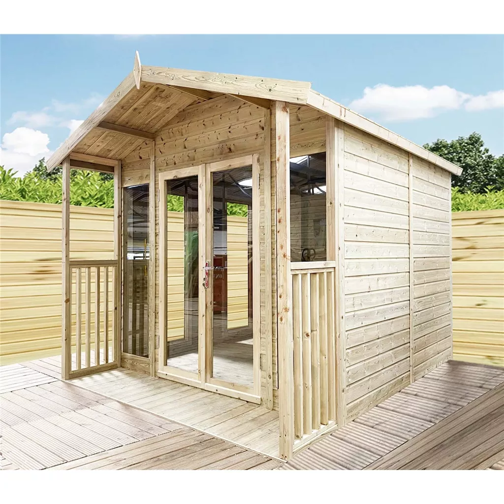 12 x 8 Pressure Treated Apex Summerhouse with Verandah